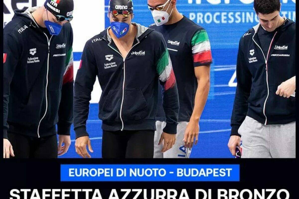 Nuoto: Europei di Budapest: la 4×100 sl azzurra col “nostro” Lorenzo Zazzeri BRONZO