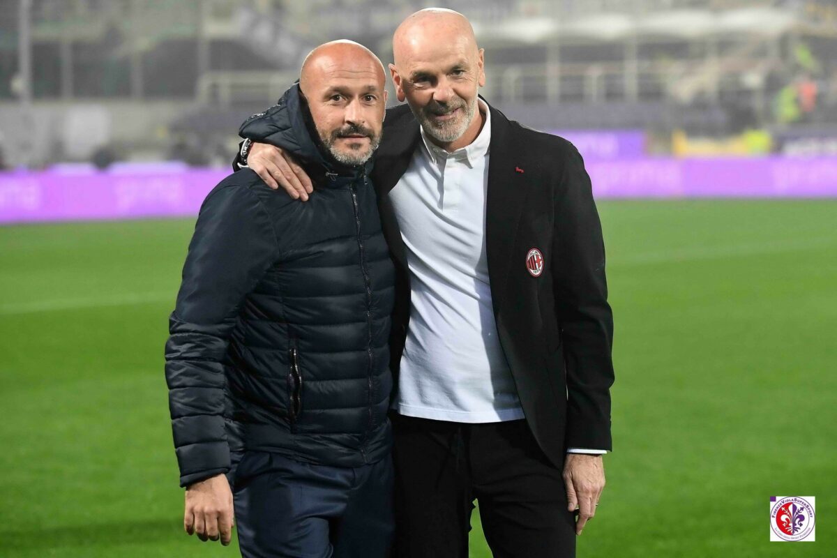 Calcio: i 2 allenatori al termine di Fiorentina Milan 4-3 Prima Stefano Pioli…poi Vincenzo Italiano..