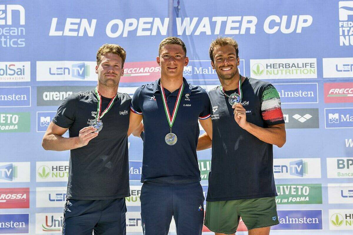 Nuoto/Fondo: Guidi e Bruni al 2° posto; Greg Paltrinieri e Giulia Gabrielleschi al 3° posto nella tappa di Piombino della Coppa Len