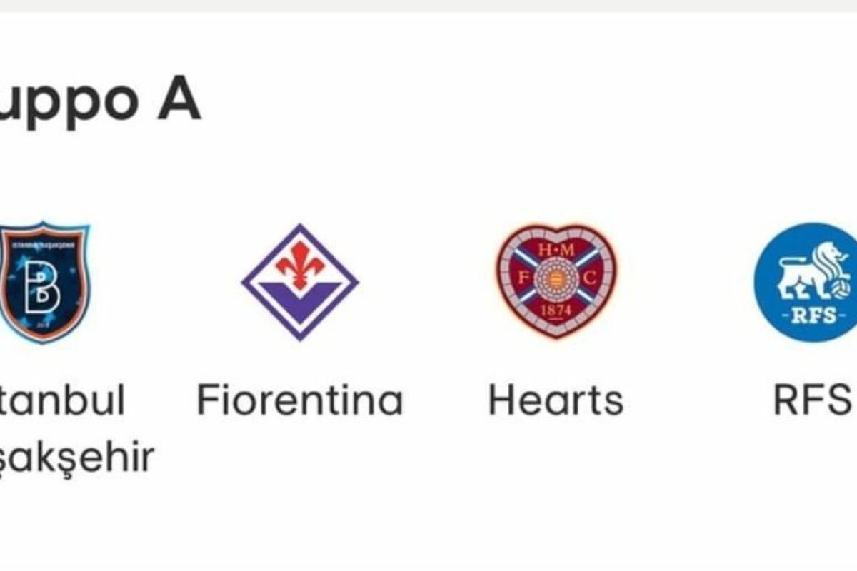 CALCIO- Conference Leagie, Fiorentina nel gruppo A con Basaksehir, Hearts e RFS di Riga.