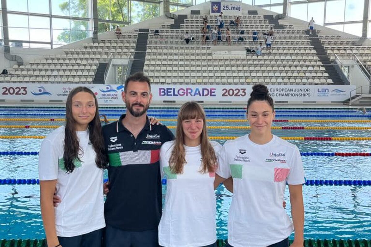 Nuoto: Europei Junior: MATILDE BIAGIOTTI Avanti nei 50 Stile libero; oggi nella finale dei 200 sl timbra il 5° posto. ; ieri ORO NELLA 4X100 SL;  IN FINALE DEI 200 SL COL 3° TEMPO; 4 ragazze toscane,Tre fiorentine, piu’ Coach Amatulli pronte ai blocchi di partenza