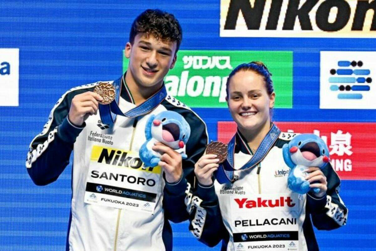 Mondiali di Fukuoka: ancora una medaglia dal trampolino: Santoro-Pellacani di Bronzo nel “Sincro-Misto trampolino”