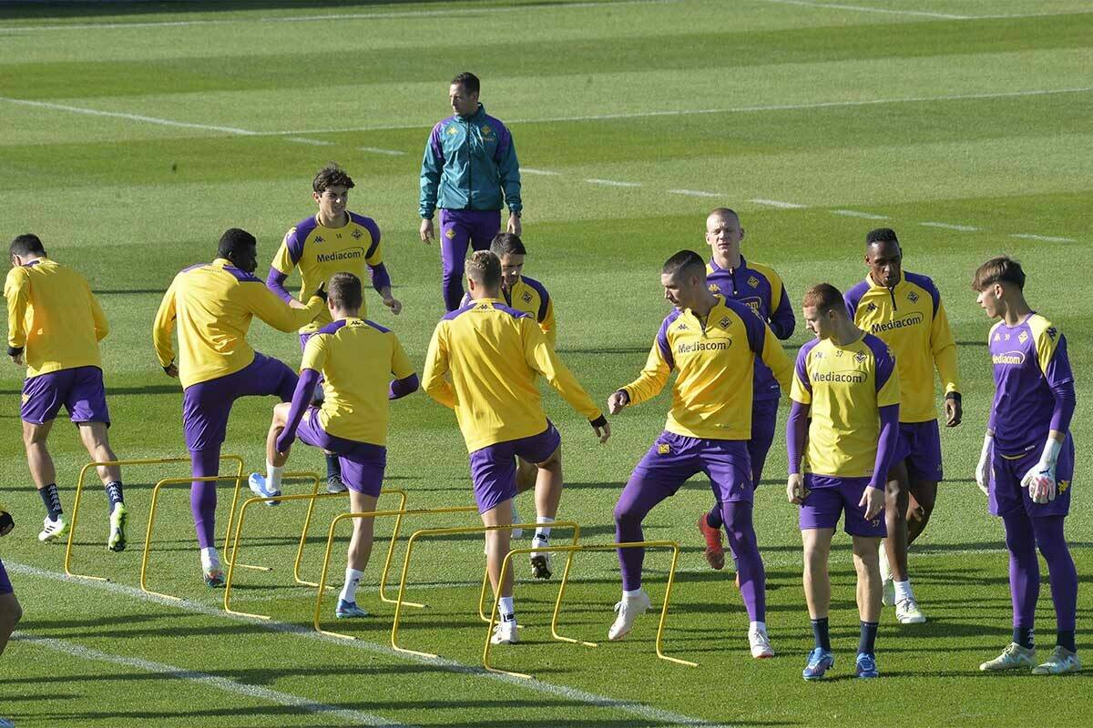 CALCIO-L’allenamento della Fiorentina, prima della trasferta in Serbia contro il Cukaricki