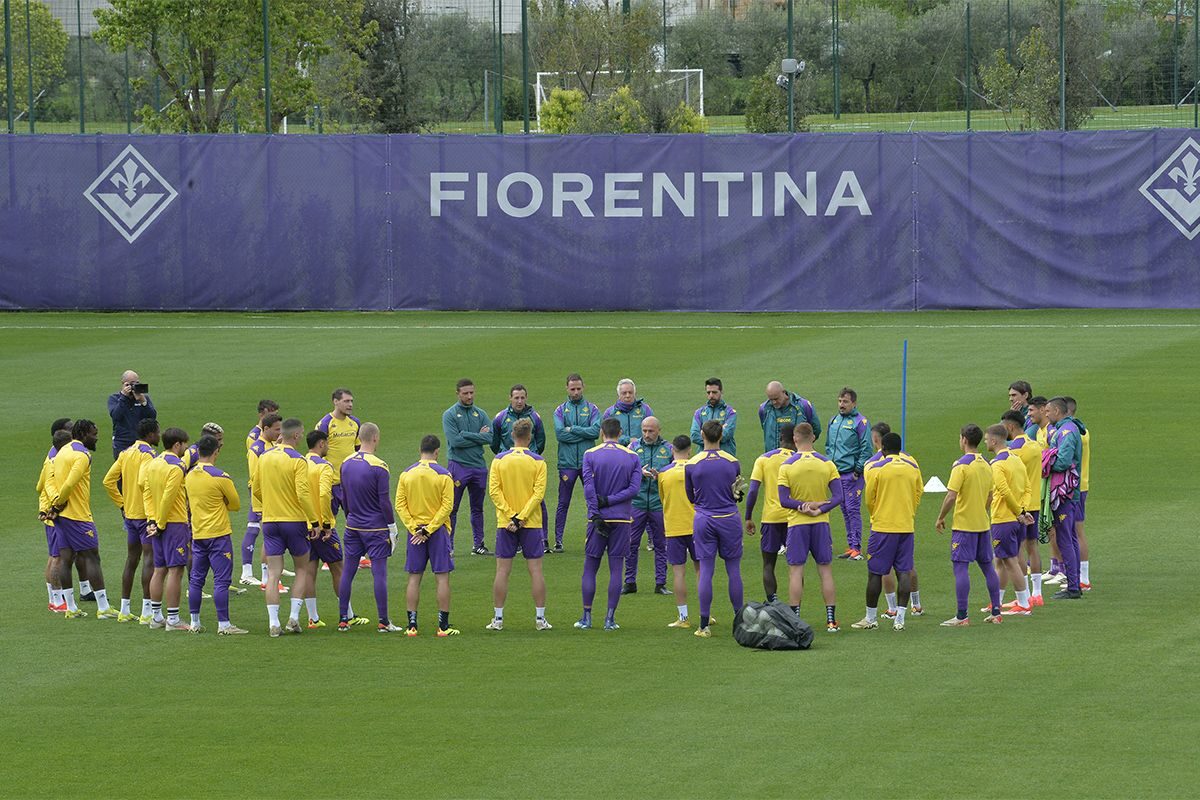 CALCIO- L’ allenamento di rifinitura della Fiorentina prima della partenza per Pilsen