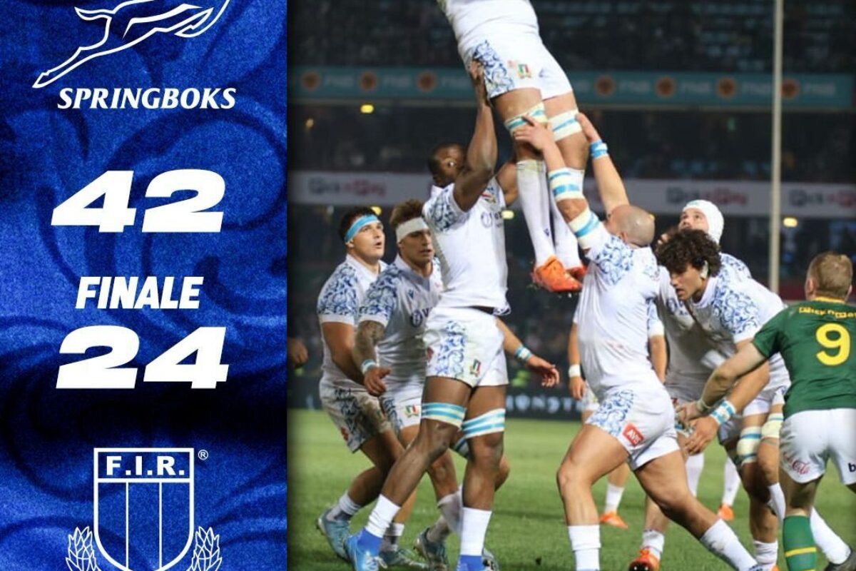 RUGBY Test Match- L’Italia cede al Sudafrica con l’alto onore delle armi.
