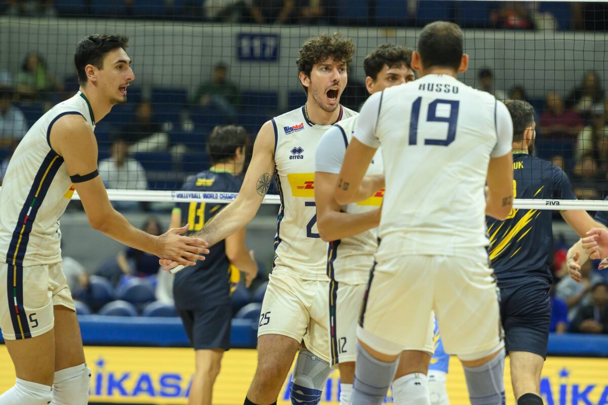 VOLLEY MASCHILE MONDIALI- L’Italia batte l’Ucraina, agli ottavi sfida con l’Argentina
